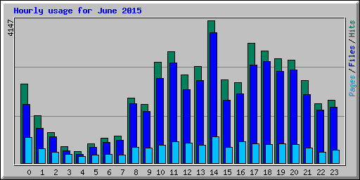 Hourly usage for June 2015