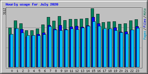Hourly usage for July 2020